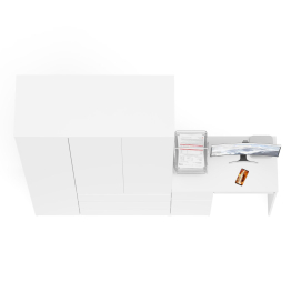 Компьютерный стол с тумбой с дверкой и ящиком левый и шкаф-комод Мори МШ1200-1