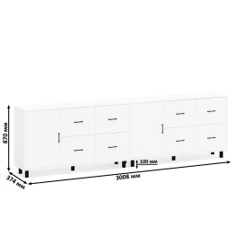 Два комода-тумбы с выдвижными ящиками и дверками РВК 125-1504