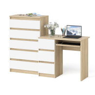 Домашние кабинеты, Комод высокий Мори МК700 5-ть ящиков и стол компьютерный Мори МС-6 левый