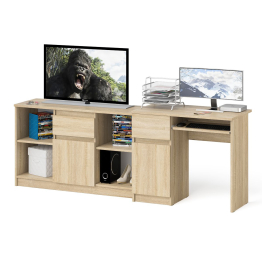 Стол компьютерный МС-1 левый с тумбой 1204 Мори