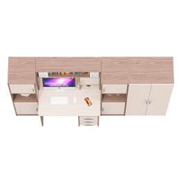 Уголок для школьника из стола с пеналами и платяного шкафа СК-9