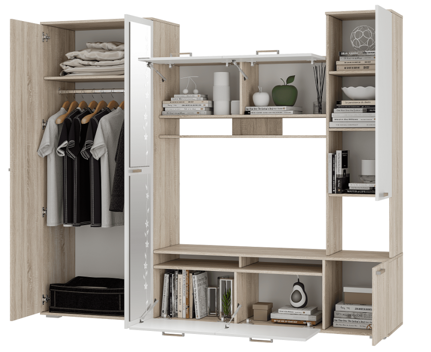 Стенки для гостиной, Гостиная Лукас Сонома/белый