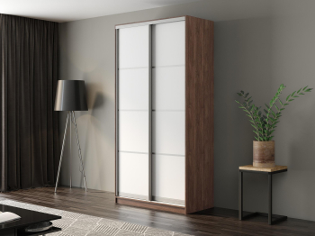 Шкаф-купе Айсберг 120 ШАМОНИ ТЕМНЫЙ (белый/глухой)