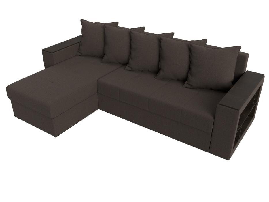 Диваны угловые в гостиную, Диван угловой Дубай Лайт левый угол, рогожка Амур