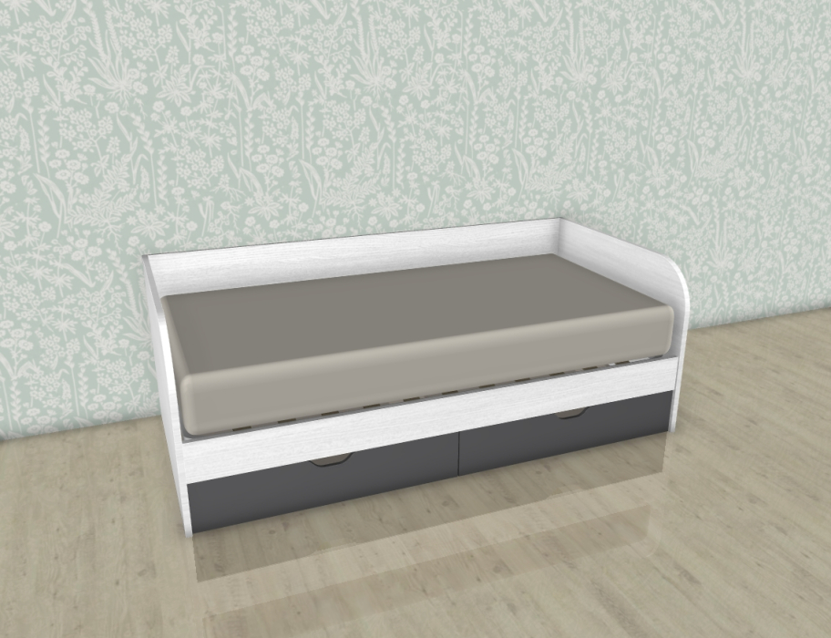 Кровати 90х190, Модульная система Карина Кровать КР-117 Снежный ясень