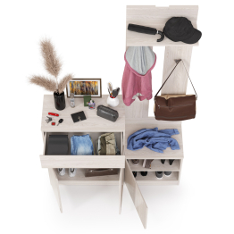 Тумба с вешалкой для верхней одежды и тумба-комод Ника