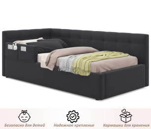 Односпальная кровать-тахта Bonna 900 с защитным бортиким и подъемным механизмом