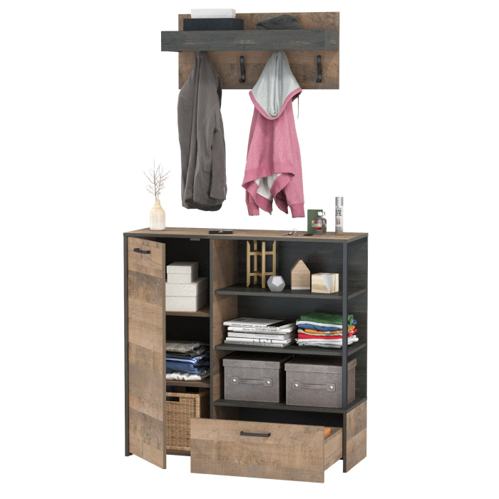 Прихожие, Комод с ящиком и дверкой с вешалкой для одежды Трувор 