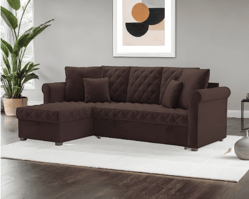 Диваны угловые в гостиную, Диван угловой Берлин (Велюр)