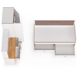 Вуди мебель в детскую с кроватью с ящиками № 38