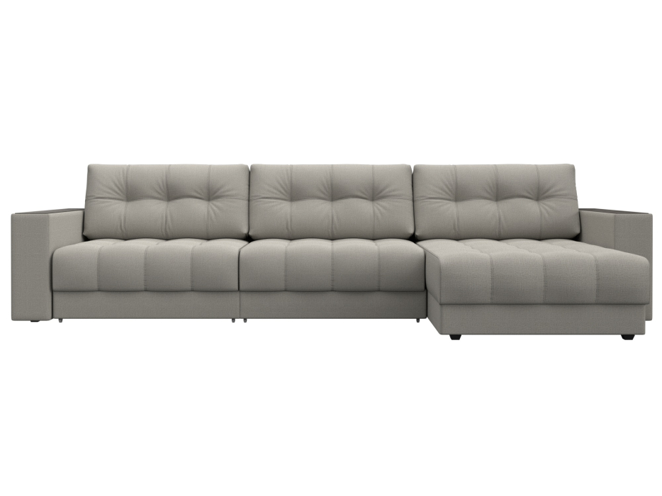 Дизайнерские диваны для гостиной, Диван угловой с декором Лига-049 НПБ Лонг, рогожка Амур