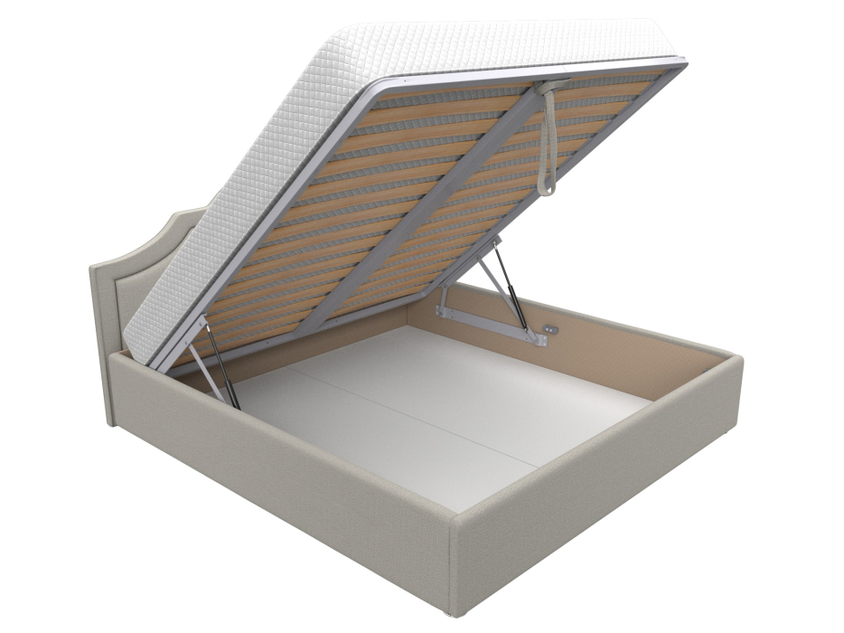 Мягкая кровать, Кровать интерьерная Афина 180, рогожка Амур