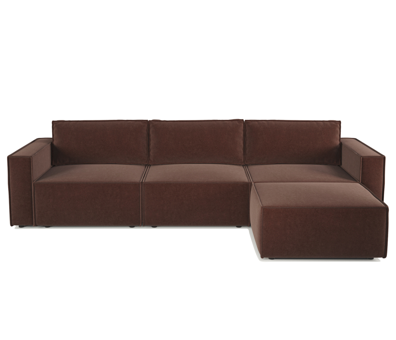 Диваны угловые в гостиную, Диван модульный Шарм 25 327х170х70 см, правый, велюр