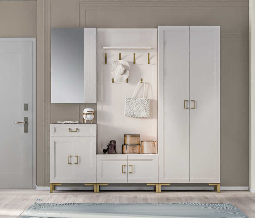 Прихожие, Прихожая Ассоль Кашемир серый/МДФ Кашемир