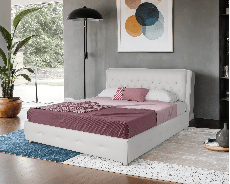 Кровати с мягким изголовьем, Кровать Граф 140 см (Экокожа)