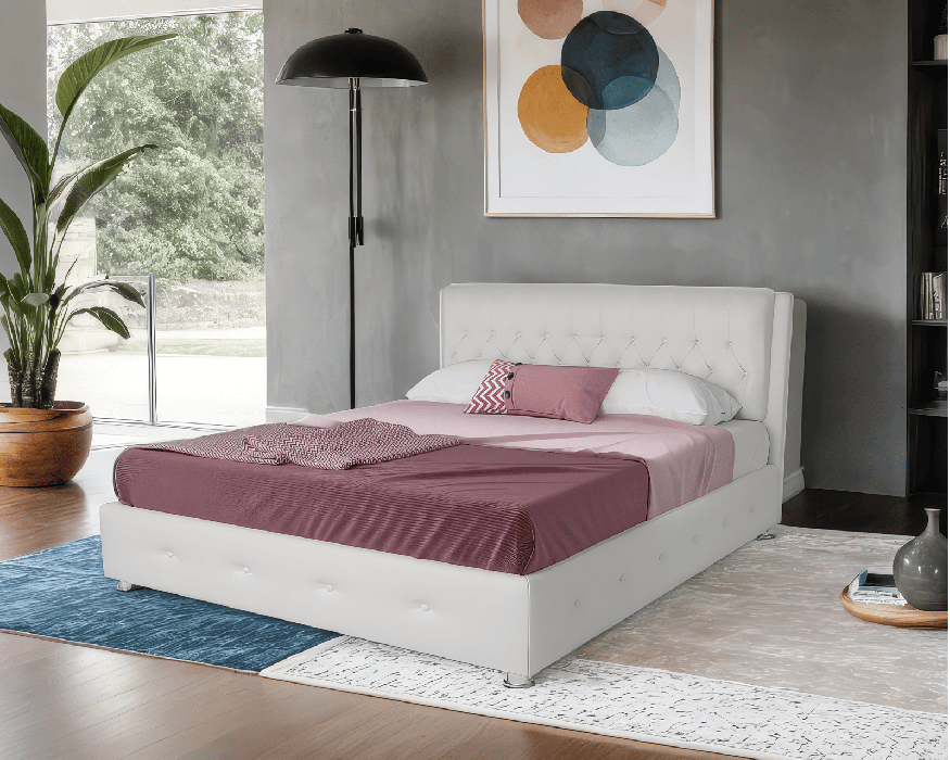 Кровати с мягким изголовьем, Кровать Граф 140 см (Экокожа)