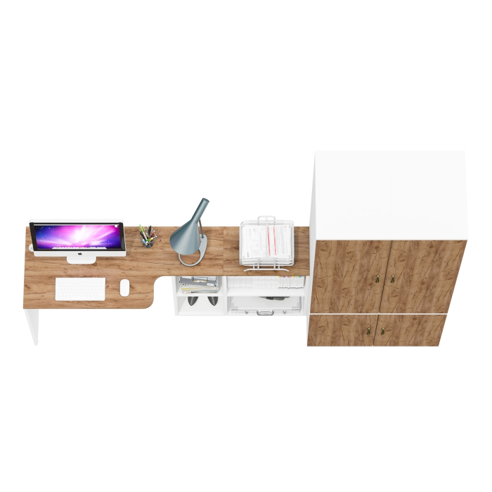 Домашние кабинеты, Два узких бельевых шкафа Лидер-8 и столик-трансформер