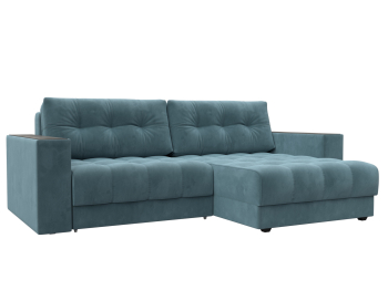 Диван угловой с декором Лига-049 НПБ, велюр SEVEN