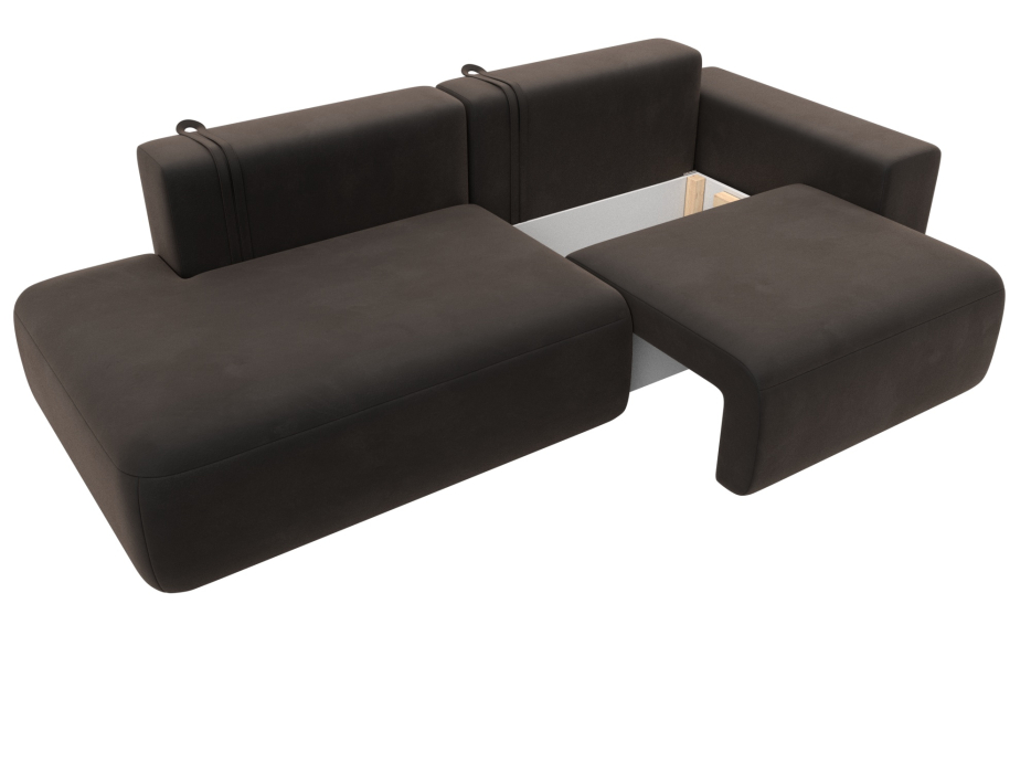 Диваны еврокнижки, Диван прямой Лига-036 Модерн подлокотник справа, велюр