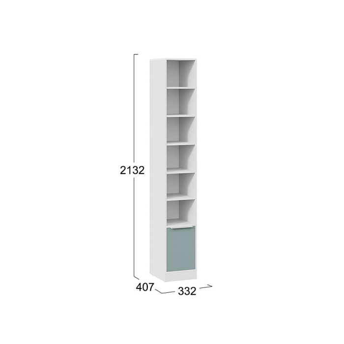 Стеллажи, Стеллаж Марли, белый, серо-голубой