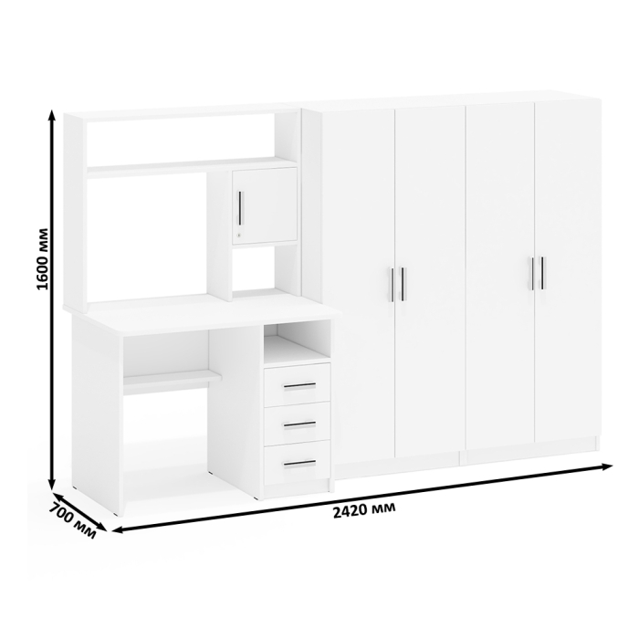 Домашние кабинеты, Стол для компьютера и два шкафа СК-9