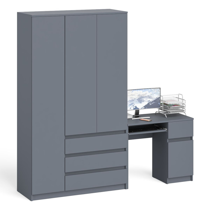Домашние кабинеты, Компьютерный стол Мори с тумбой с дверкой и ящиком правый и шкаф-комод МШ1200-1