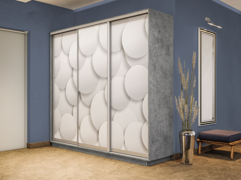 Шкафы-купе 3-х дверные, Шкаф-купе Экспресс 3-х дверный Фотопечать Шары Стекла 210х60х220