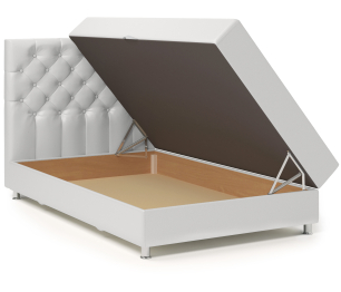 Кровать тахта Шармэль 90 с подъемным механизмом, рогожка / экокожа