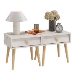 Две прикроватных тумбочки на высоких ножках Афина