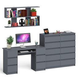 Комод Мори МК1200.10 со столом компьютерно-письменным и полкой сверху