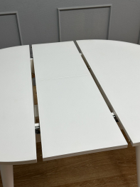 Стол Kenner K1000 раздвижной, стекло белое сатин