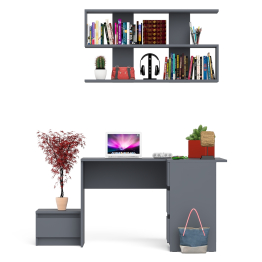 Стол угловой компьютерный МС-16 Мори правый с полкой верхней на 1200 и тумбой ТМП400