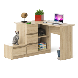 Компьютерный стол угловой Мори МС-16 левый и тумбочка на 400