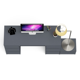 Компьютерный двухтумбовый стол Мори с дополнительной тумбой
