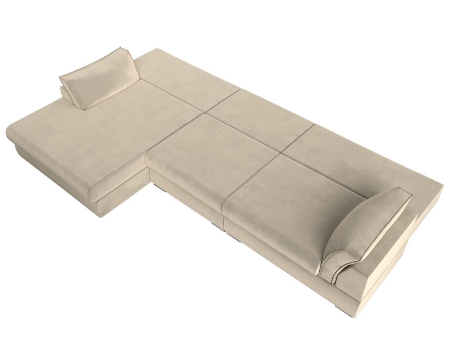 Диваны угловые в гостиную, Угловой диван Пекин Long угол левый, НПБ, микровельвет