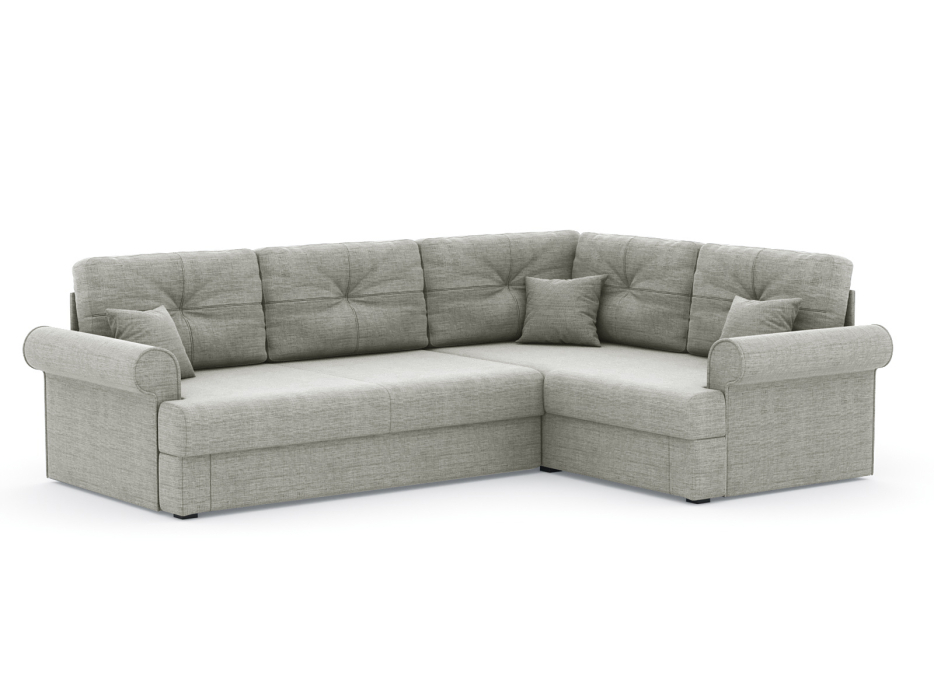 Диваны угловые в гостиную, Диван-кровать угловой Мирта дельфин, рогожка Люкс