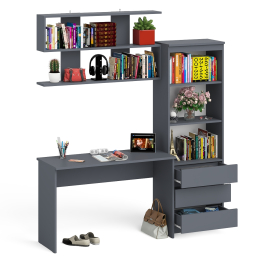 Стеллаж-комод Мори с письменным столом на 1200 и навесной полкой на 1200