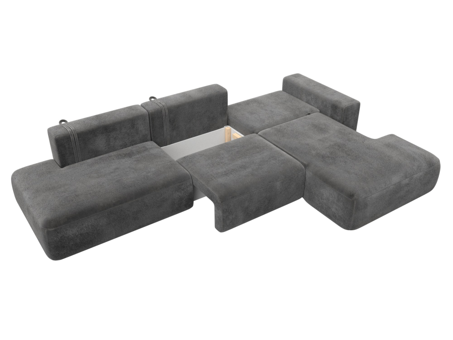 Диваны угловые в гостиную, Диван угловой Лига-036 НПБ Модерн Лонг правый угол, велюр TOWER