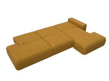 Диван угловой Лига-036 НПБ Модерн Лонг правый угол, велюр BRUT