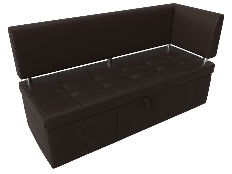 Диваны угловые кухонные, Кухонный прямой диван Стоун с углом правый, экокожа