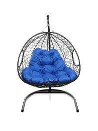 Подвесное кресло ДЛЯ ДВОИХ с ротангом чёрное