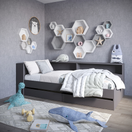 Набор Кровать Ксения 1200 с ящиками и прикроватным блоком