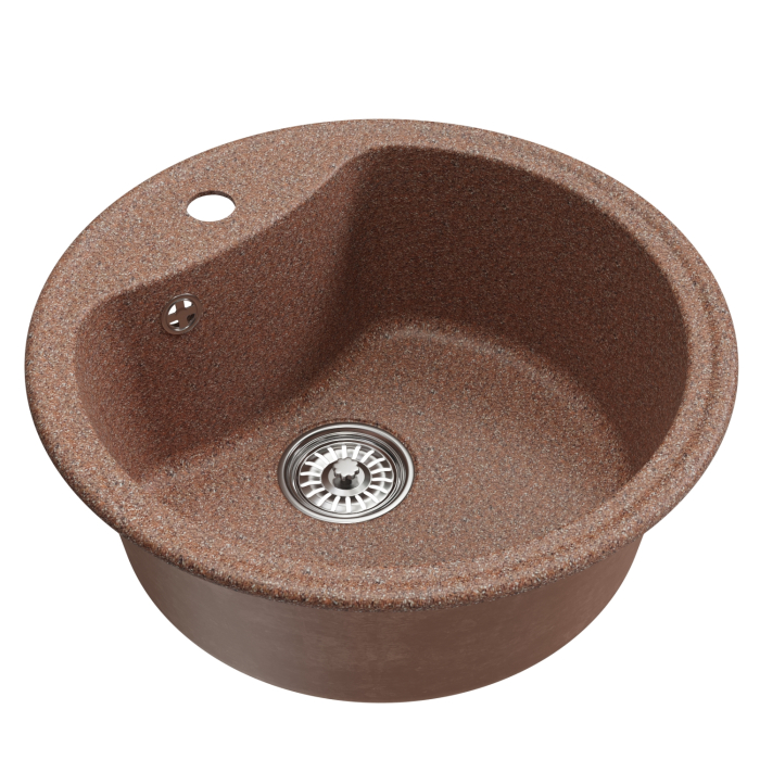 Кухонные мойки, Мойкa ML-GM09 круглая, 510 мм (глуб. чаши 190) NEW*