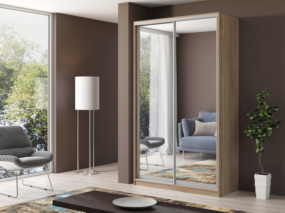 Шкафы-купе, Шкаф купе 2-х дверный Айсберг 130 /зеркало