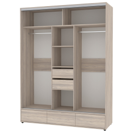 Шкаф-купе 3-дв  MOD 1800 зеркало/лдсп  (в2390*ш1800*г620)
