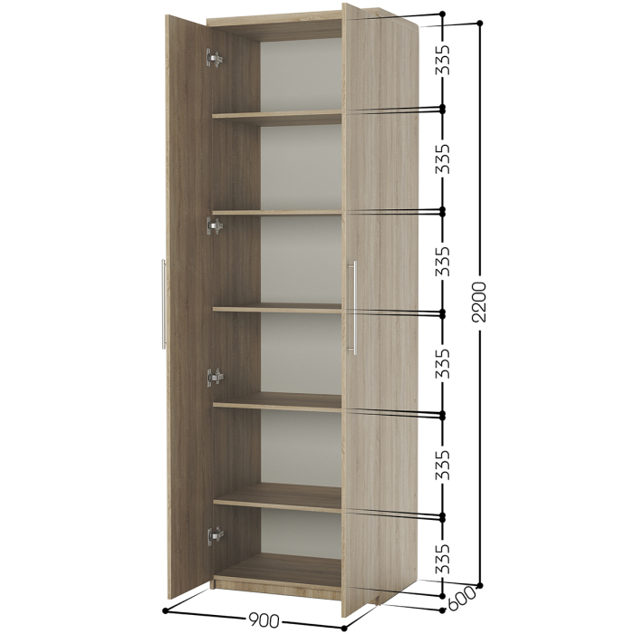 Для одежды, Шкаф с полками Мелодия МП-21 90х60