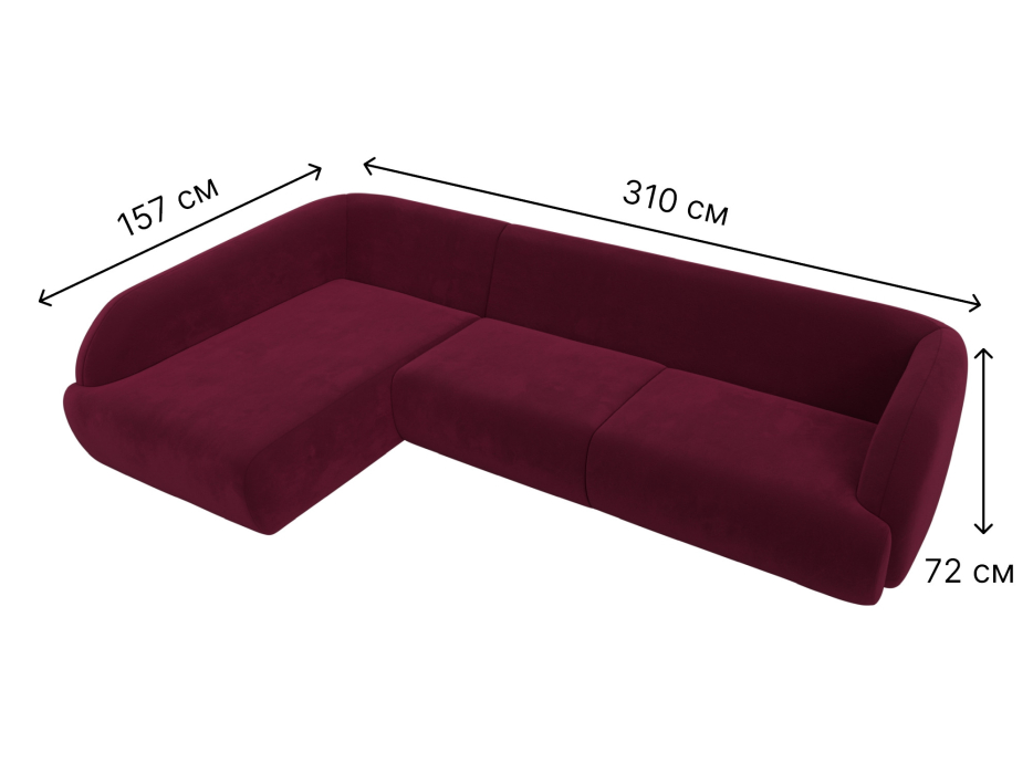 Диваны угловые в гостиную, Диван угловой Лига-041 левый угол, микровельвет