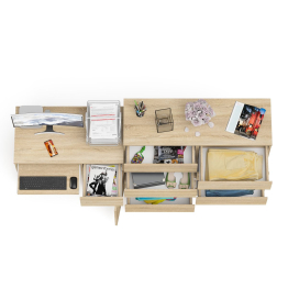 Комод 8-мь ящиков Мори МК1200 и правый компьютерный стол Мори МС-1