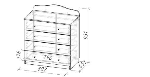 Комод для детской Цветы