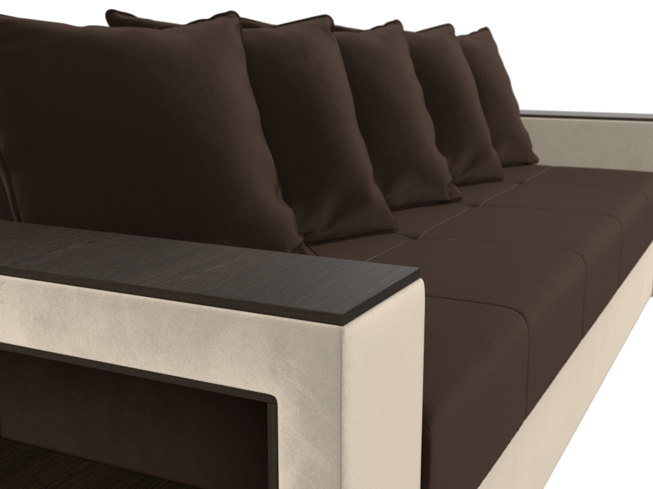 Диваны кровати со спальным местом, Диван прямой Дубай Лайт полки слева, микровельвет